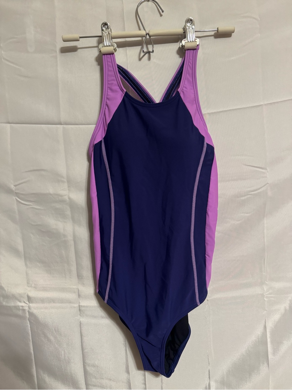 One-piece Athletic Swimsuit in Navy and Lavender